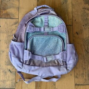 NO embroidery Pottery Barn Kids Mackenzie Lavender/Aqua Ombre Sparkle Glitter 🎒